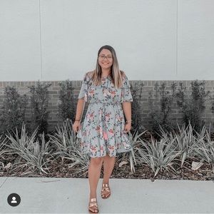 Zaful Floral Blue Dress 👗